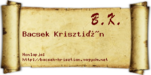 Bacsek Krisztián névjegykártya