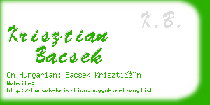 krisztian bacsek business card